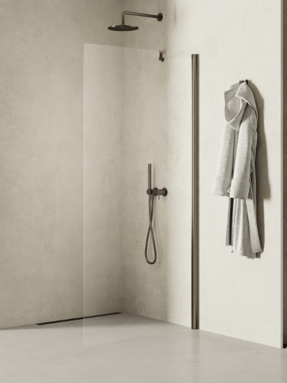 New Trendy New Soleo Gunmetal Brushed mampara de ducha walk-in 100 cm grafito cepillado/vidrio transparente K-2262