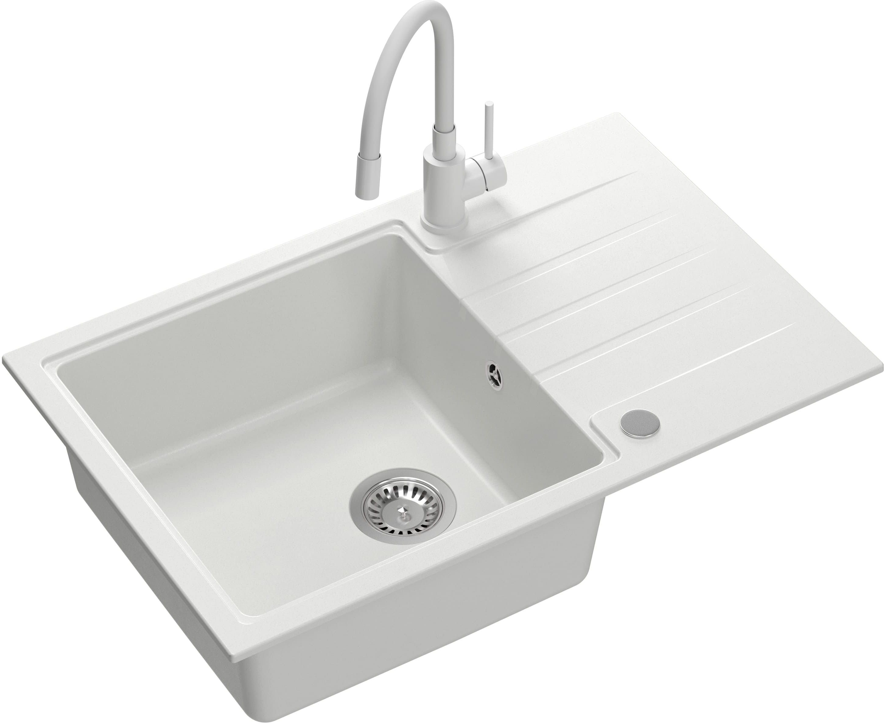 Quadron Peter fregadero con grifo blanco/blanco HCQP7850BIK_3323503WHM