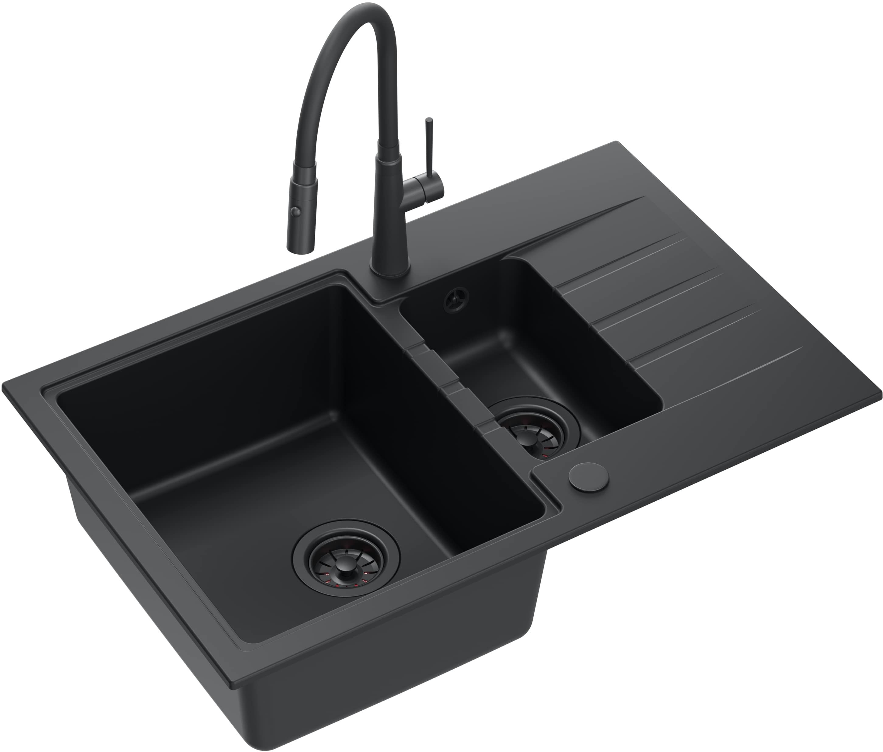 Quadron Peter fregadero con grifo negro/negro HCQP57850BLMPC_3922505BLM