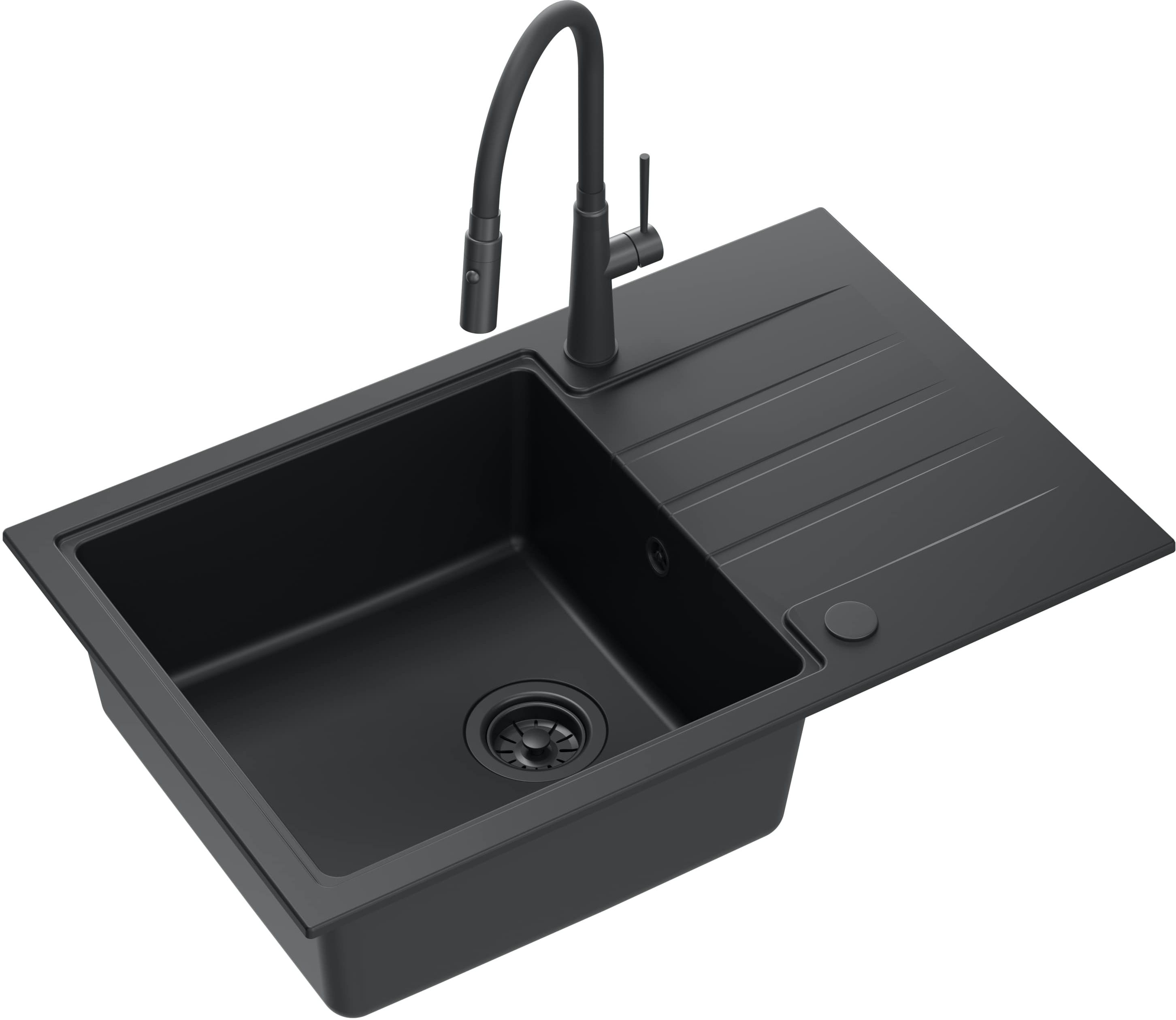 Quadron Peter fregadero con grifo negro/negro HCQP7850BLMPC_3922505BLM