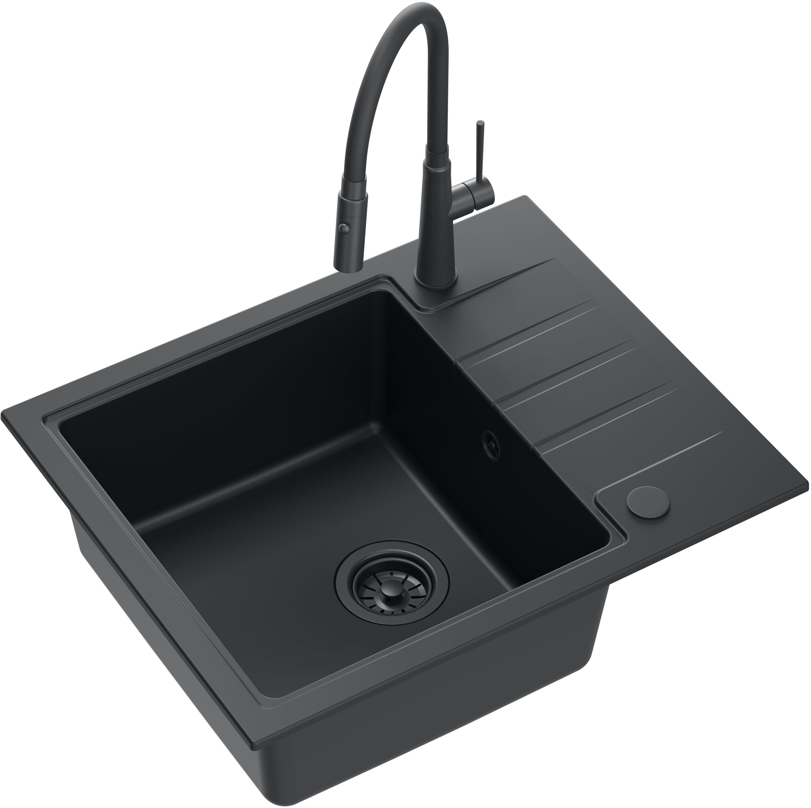 Quadron Peter fregadero con grifo negro/negro HCQP6250BLMPC_3922505BLM