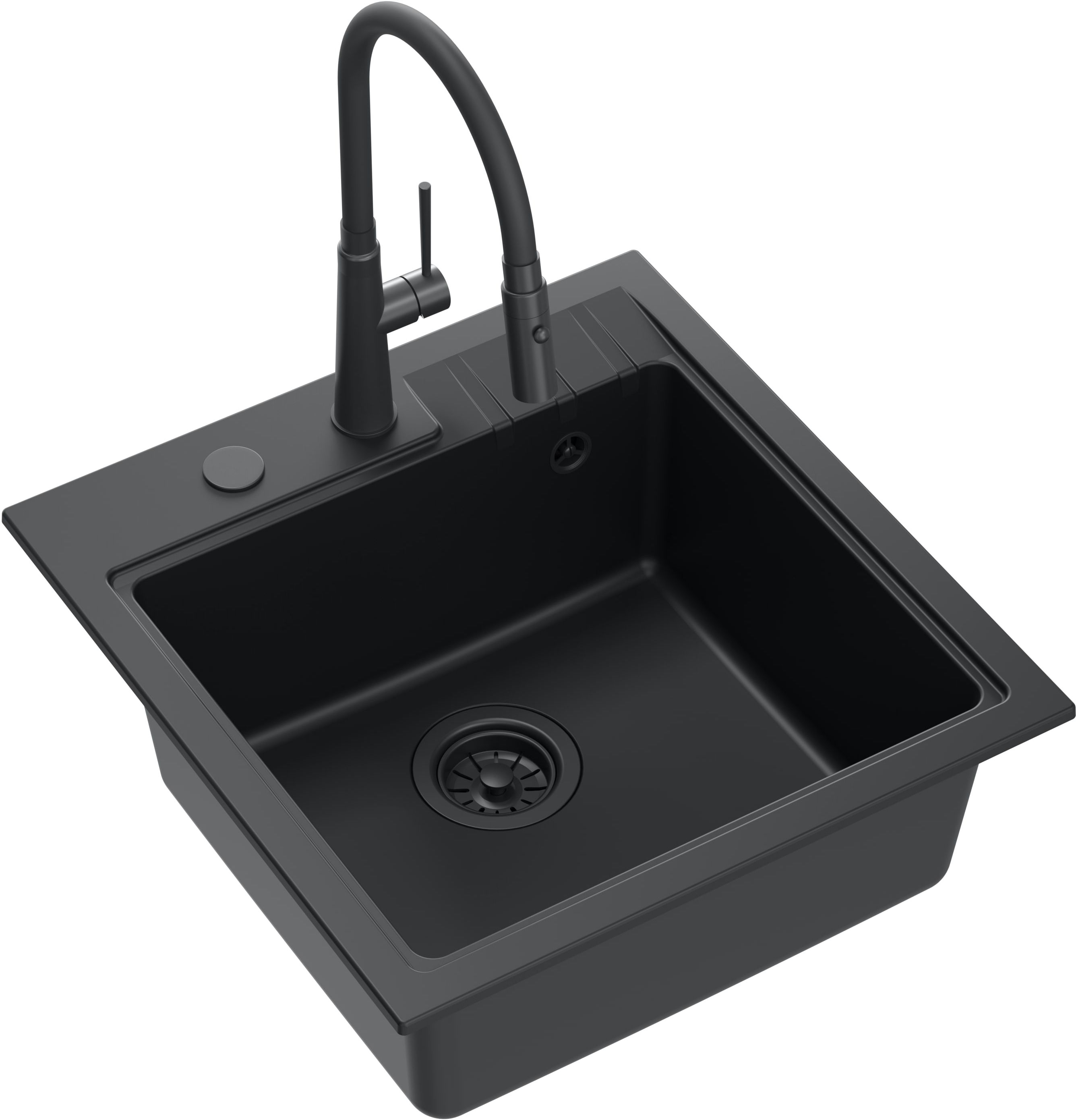 Quadron Peter fregadero con grifo negro/negro HCQP5052BLMPC3922505BLM