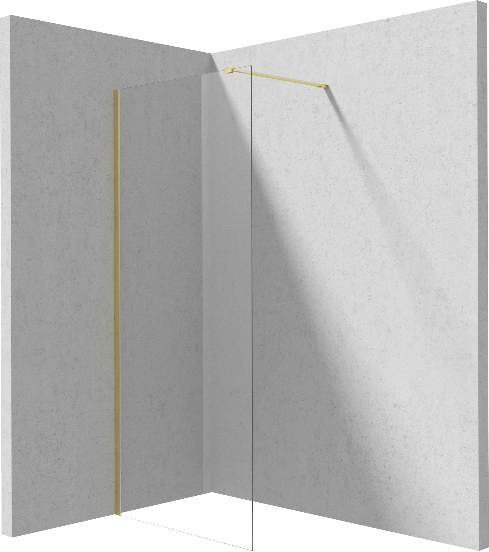 Deante Prizma mampara de ducha walk-in 100 cm oro cepillado/vidrio transparente KTJ_R30P