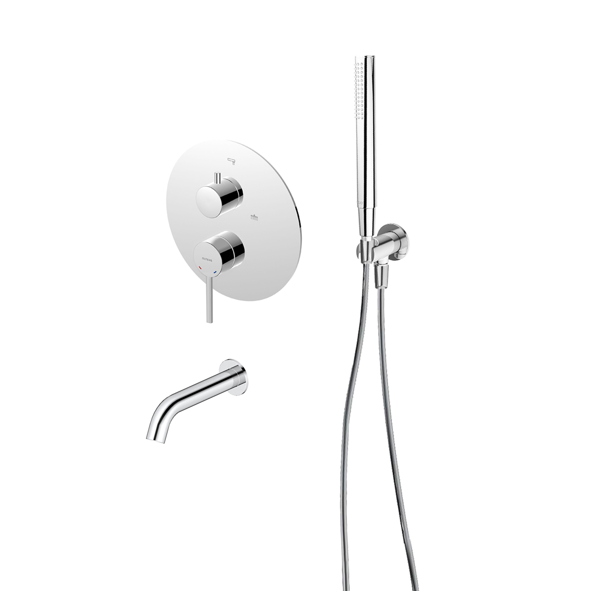 Conjunto grifo de bañera y ducha Oltens Rann 34111100, caño de grifo Oltens Molle 39100100, 37102100, 39304100, 37200100
