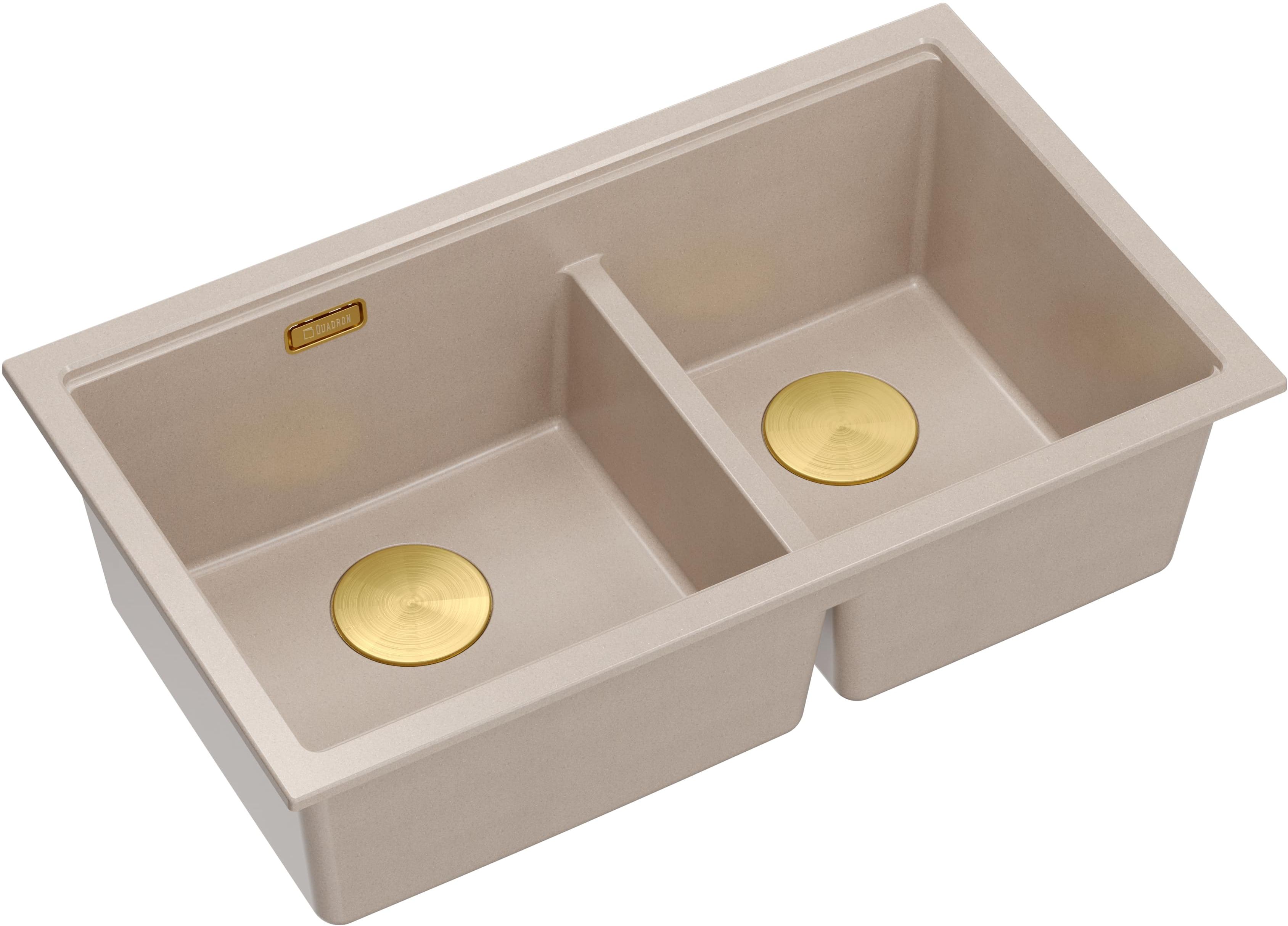 Quadron Logan fregadero graniteq 76x45 cm beige HQL7645U2_PVDG1_U