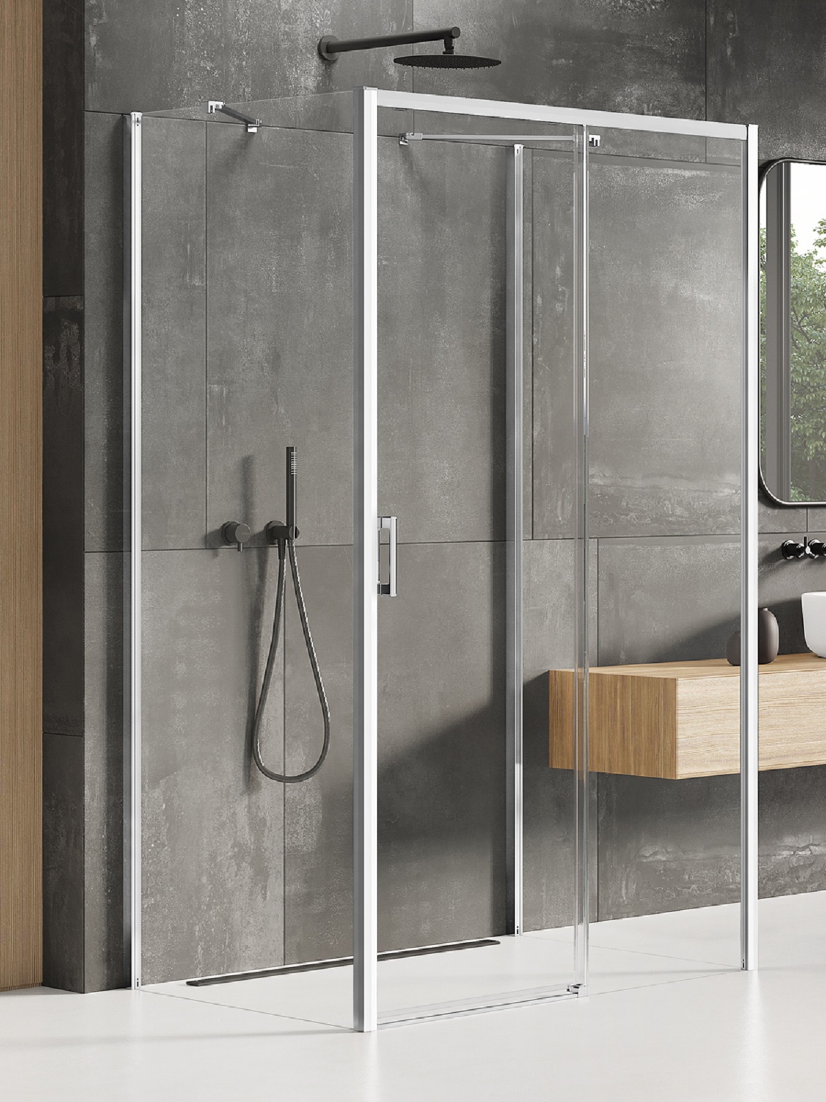 New Trendy Prime cabina de ducha 110x100 cm rectangular cromo brillo/vidrio transparente K-0847