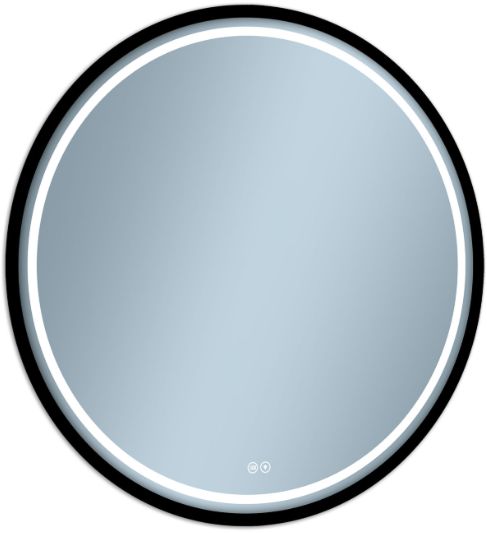 Venti Baltic espejo 80x80 cm circular con iluminación con lámina calefactora negro 5907722357083