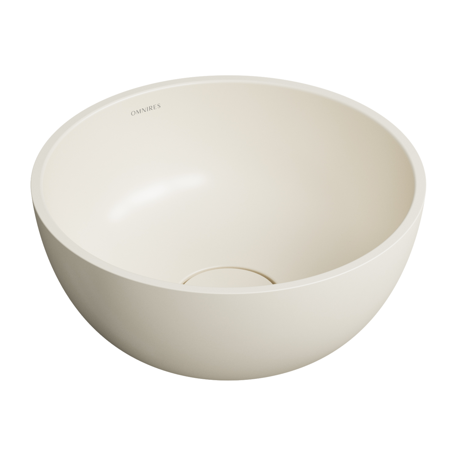 Omnires Shell M+ lavabo 35x35 cm circular sobre encimera marrón/beige SHELL350UNWS