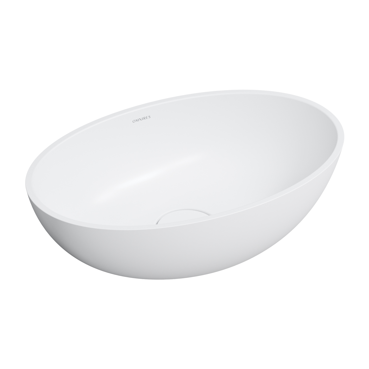 Omnires Shell M+ lavabo 50x32 cm oval sobre encimera blanco SHELL500UNBM