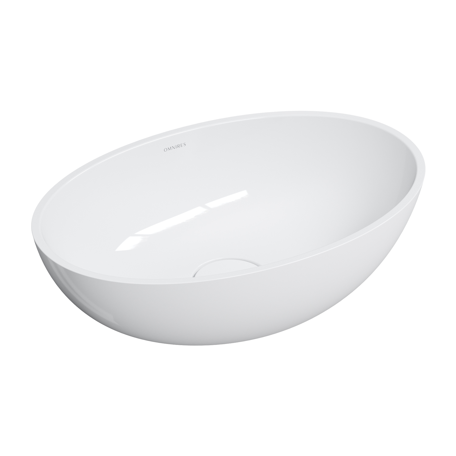 Omnires Shell M+ lavabo 50x32 cm oval sobre encimera blanco SHELL500UNBP
