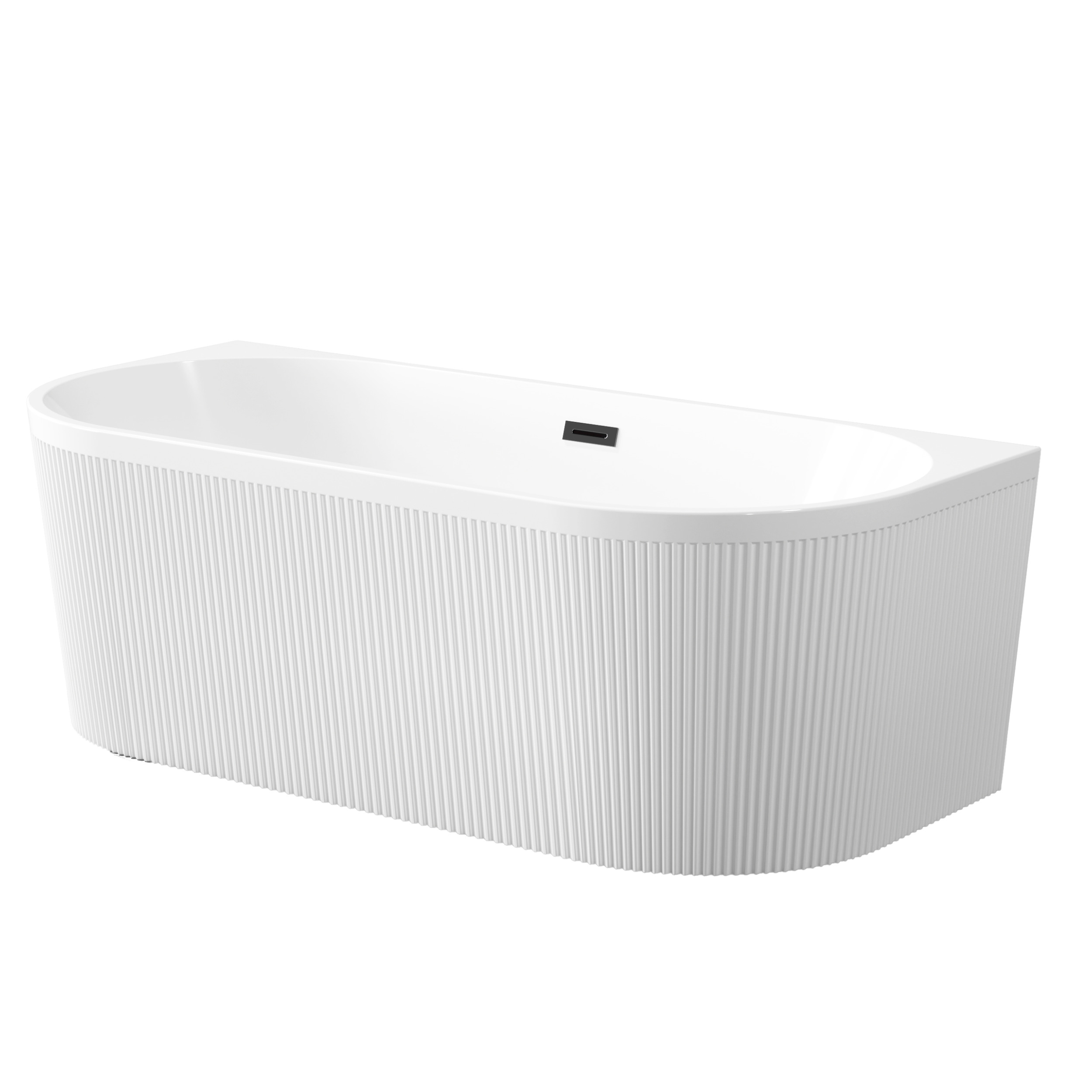 Invena Glamour bañera de pared 170x80 cm oval blanco AN-02-14U