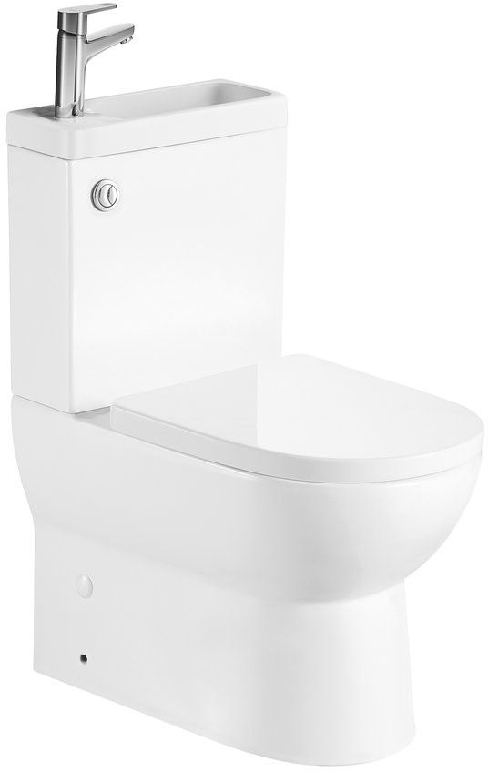 Aqualine Jalta Hygie taza de inodoro compacta + lavabo blanco PB103H