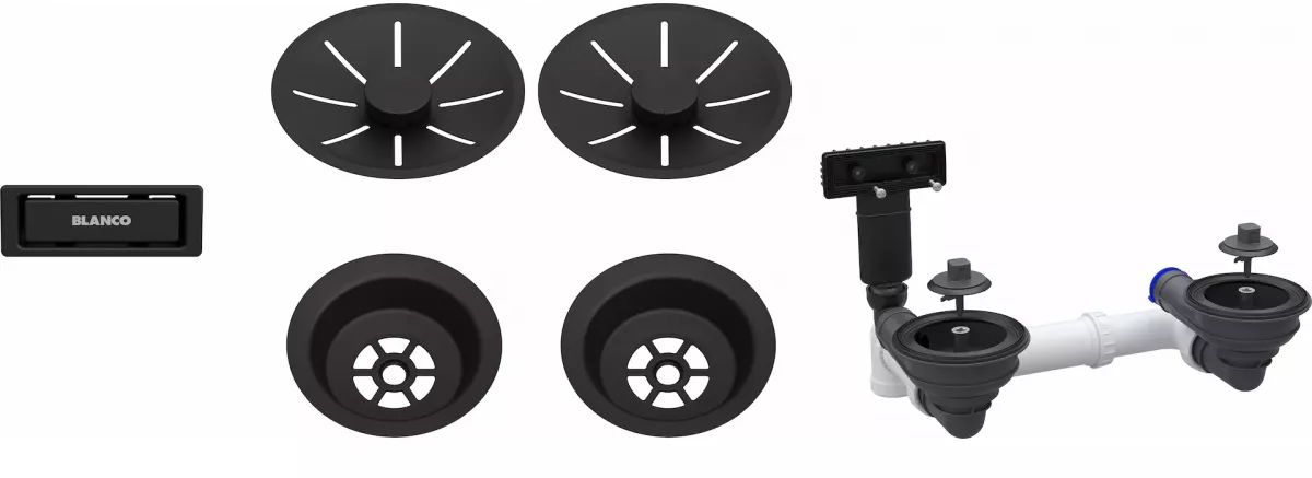 Blanco conjunto de rebosadero y desagüe 207440