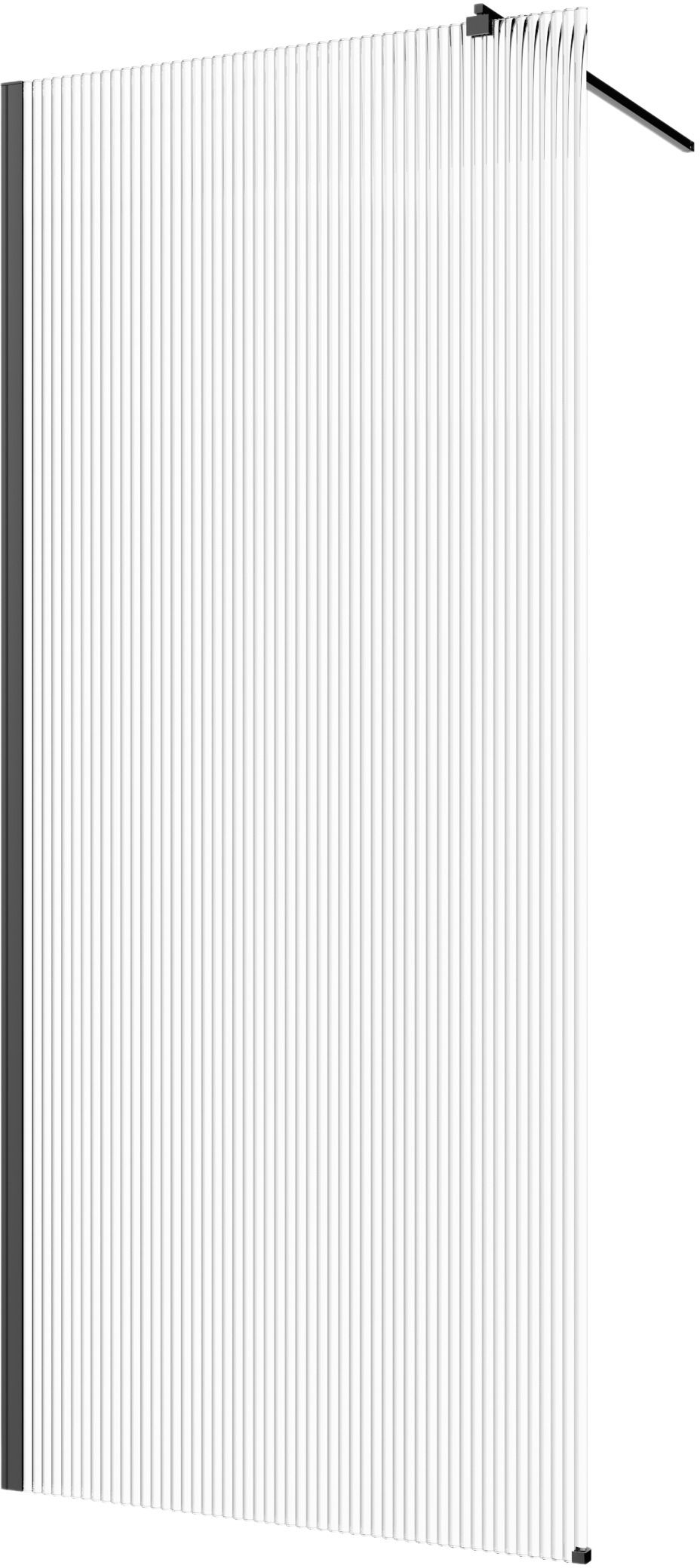 Invena mampara de ducha walk-in 80 cm negro semimate/vidrio con patrón AK-32-185