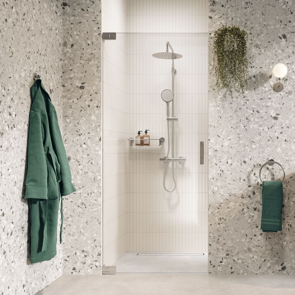 Sealskin Pure puerta de ducha 80 cm oscilante cromo brillante/vidrio transparente PU140806265100