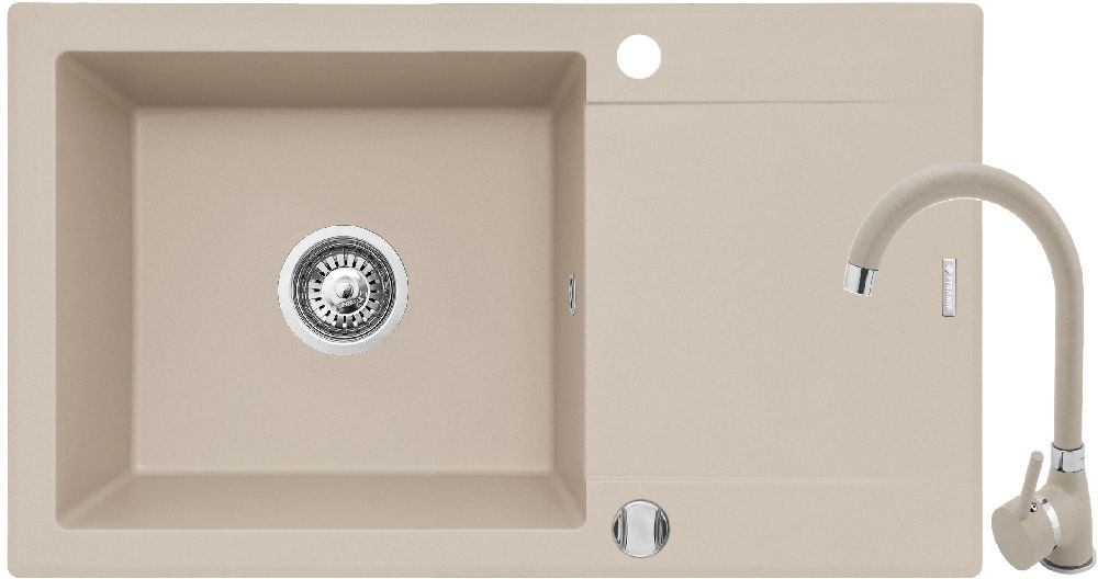 Pyramis Korfu fregadero con grifo beige/beige 070061001BN