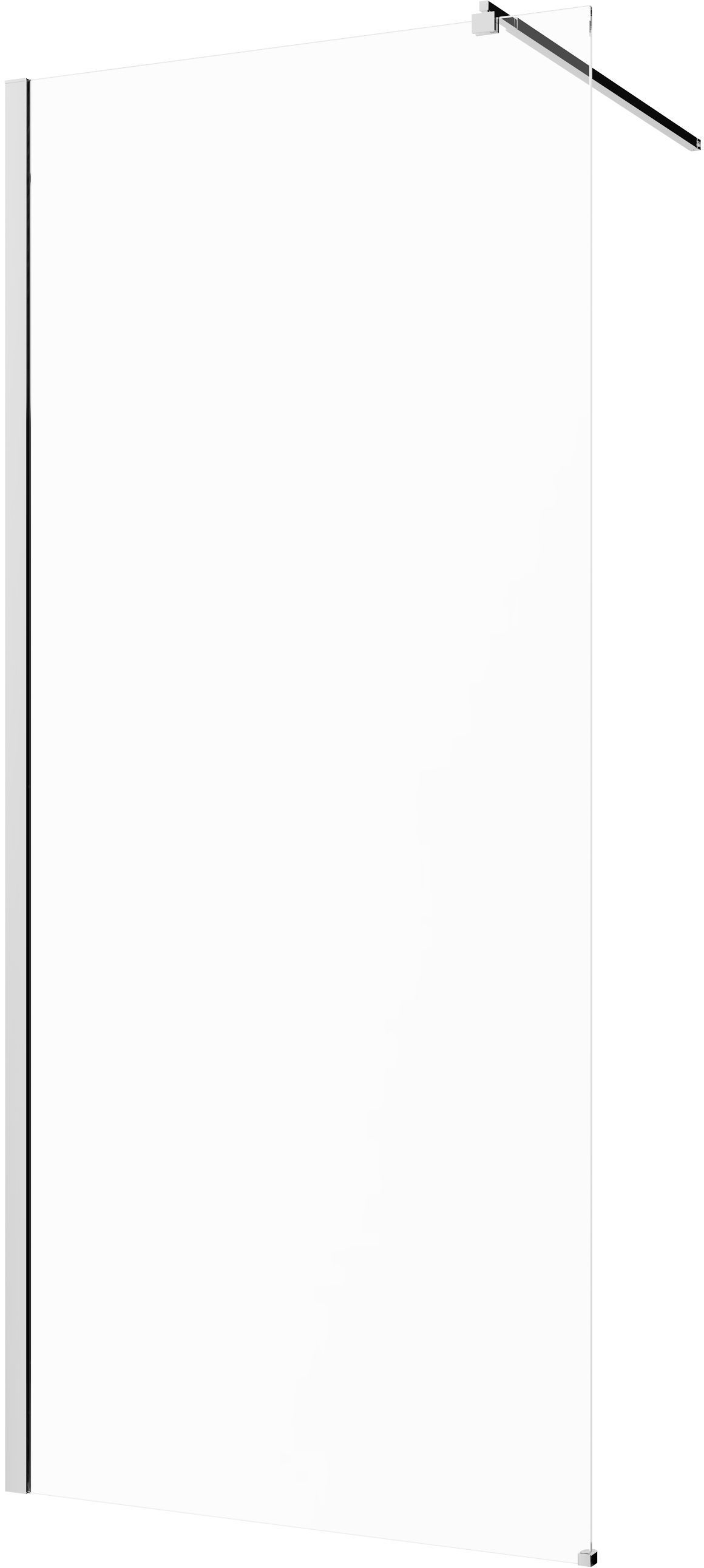 Invena mampara de ducha walk-in 120 cm cromo semimate/vidrio transparente AK-32-122