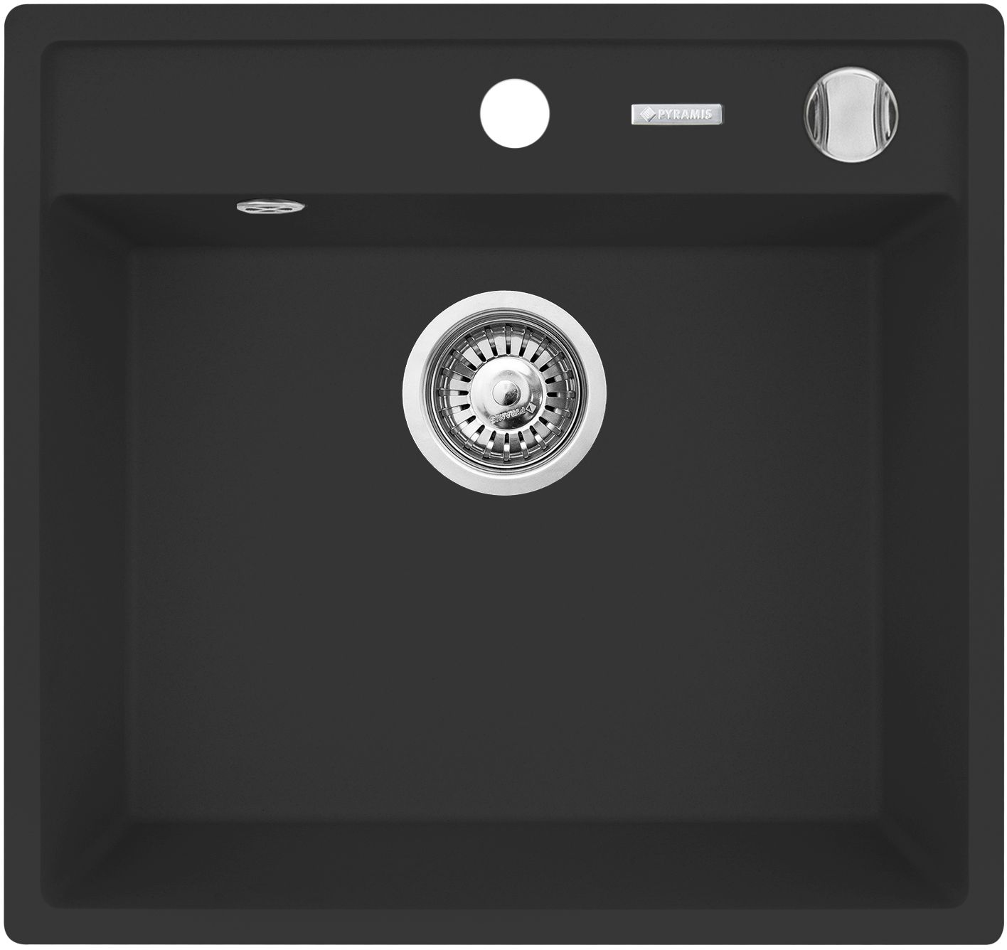 Pyramis Camea fregadero de granito 53x50 cm negro 070168301