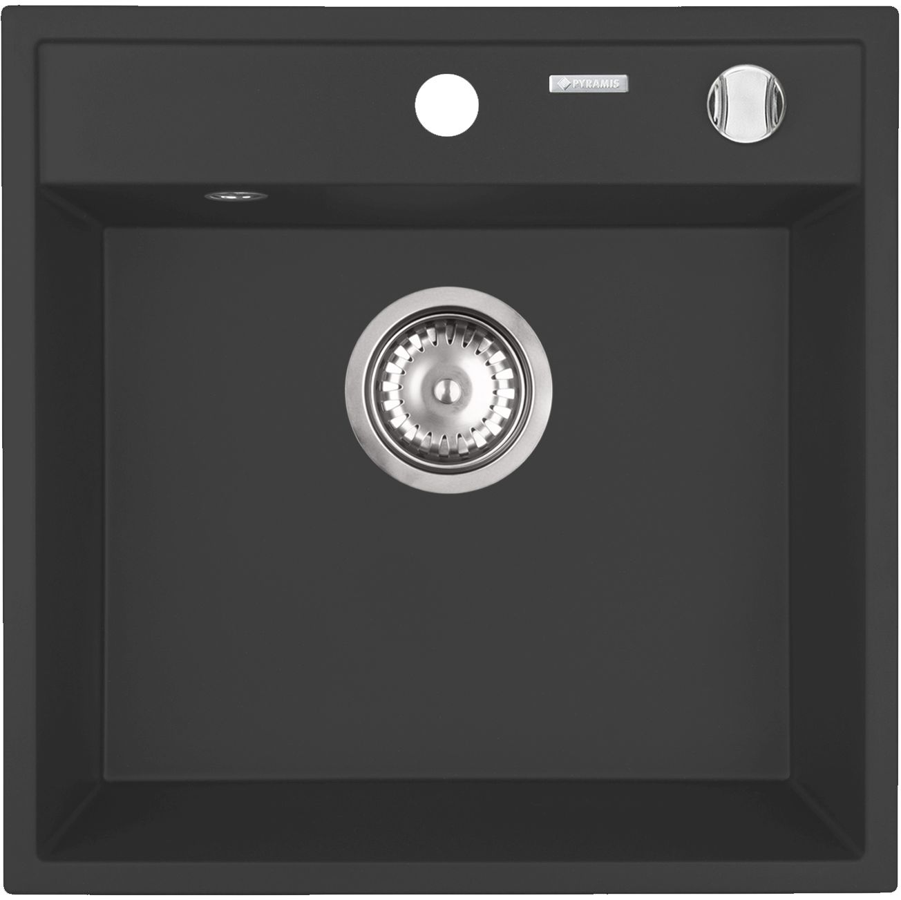 Pyramis Camea fregadero de granito 40x40 cm negro 070057901