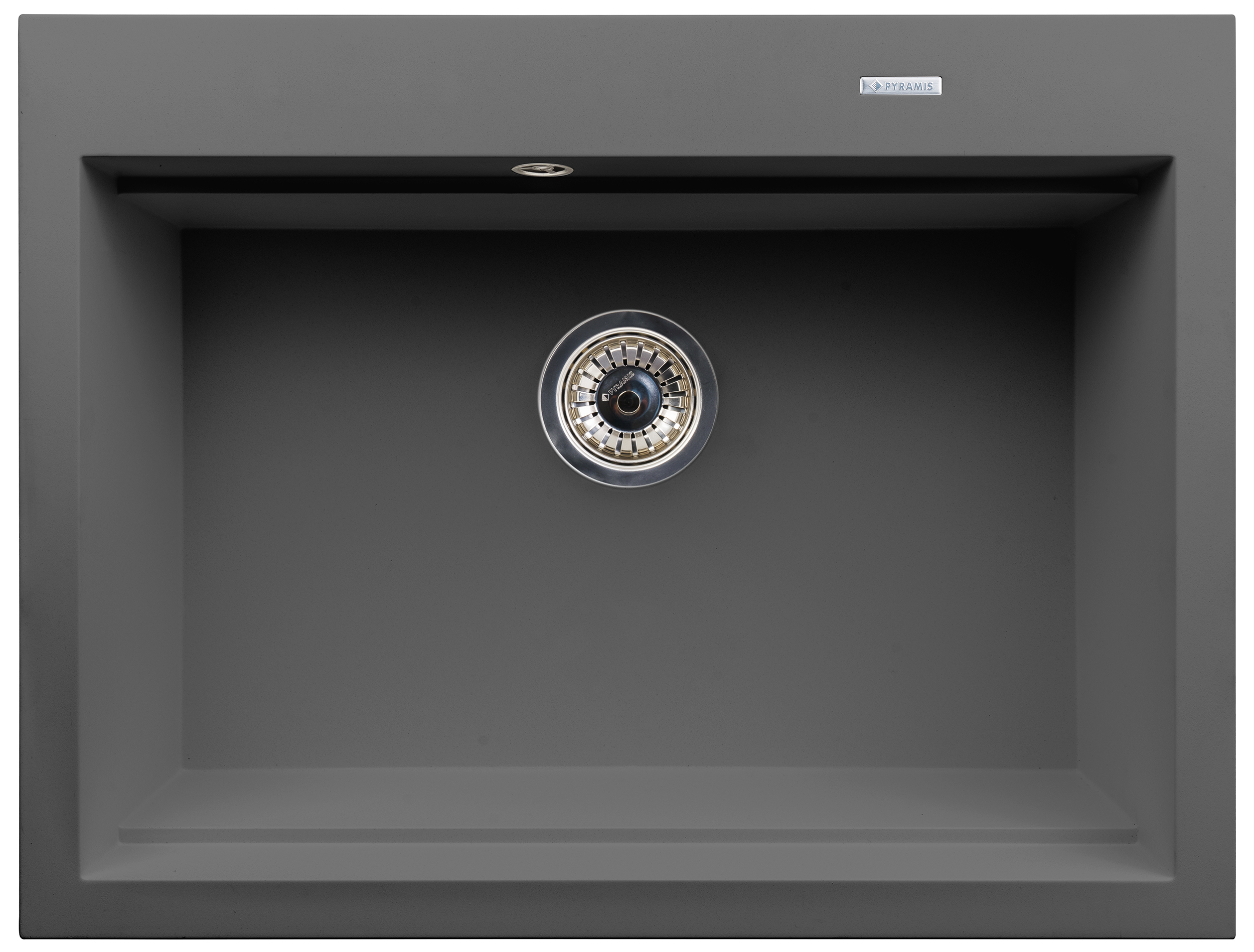 Pyramis Siros fregadero de granito 67x51.5 cm gris/grafito/ónix 070094301