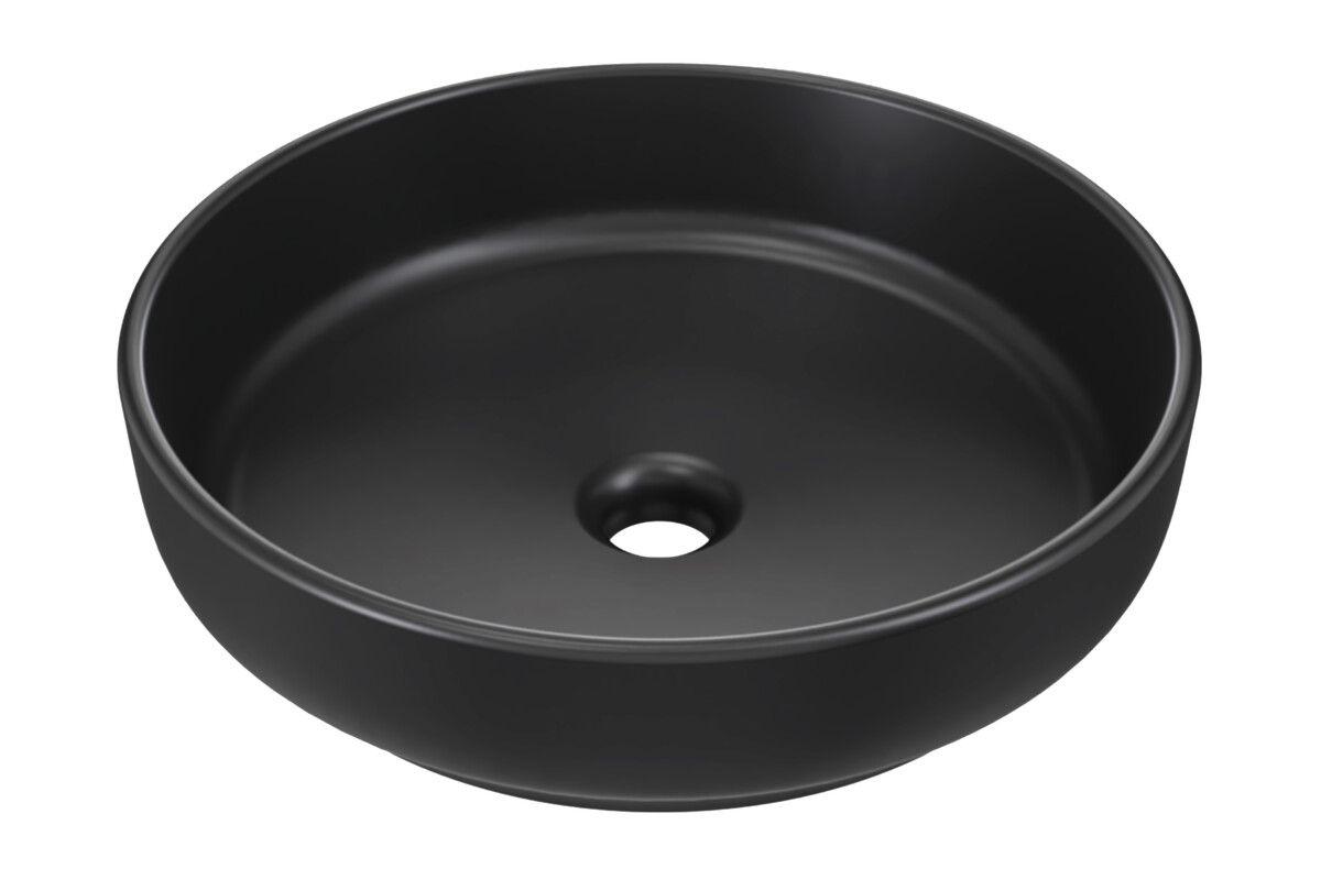 Comad River 1 lavabo 40x40 cm circular sobre encimera negro RIVER 1 BLACK MATT UN 40 ( E-6595 )