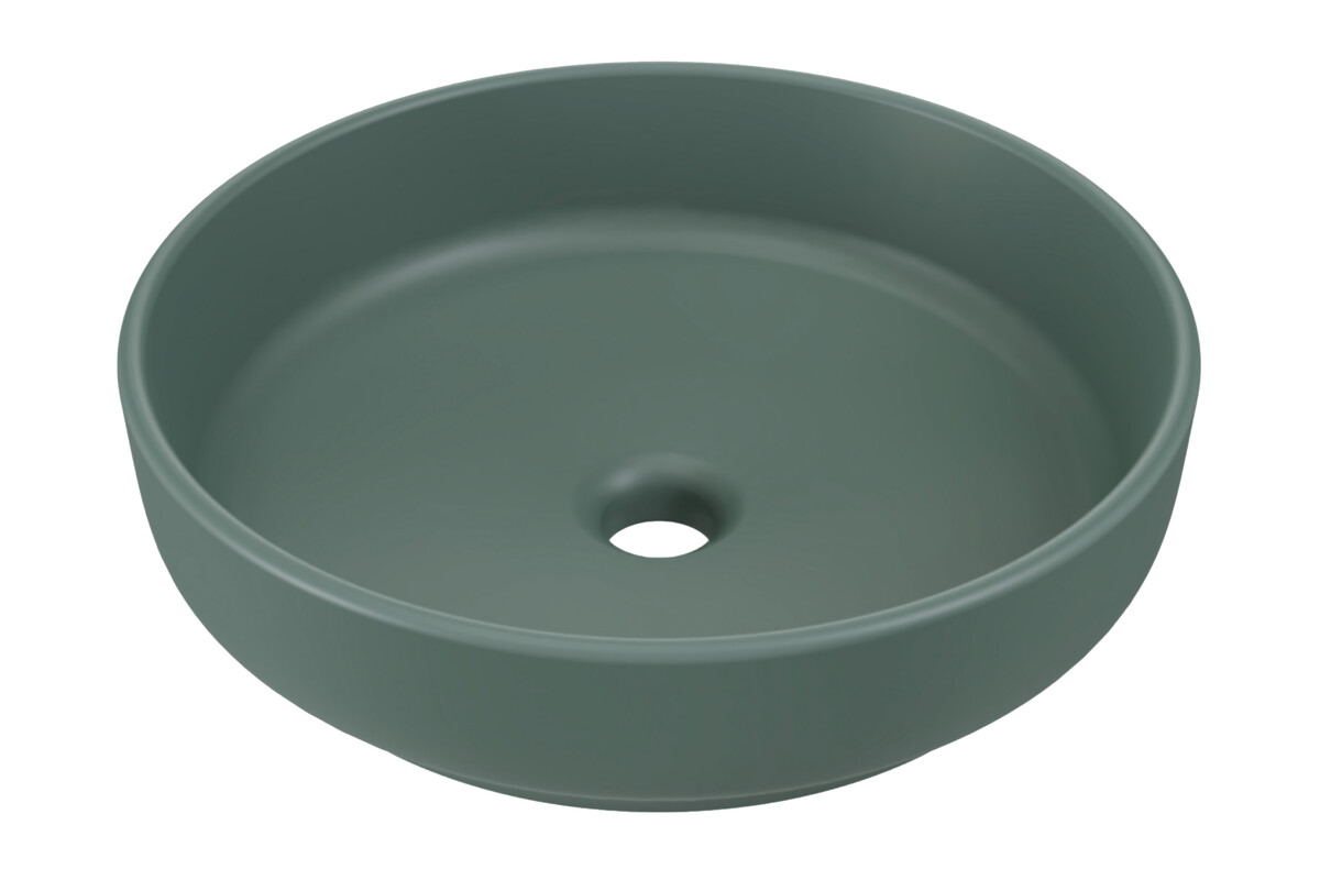 Comad River 1 lavabo 40x40 cm circular sobre encimera verde RIVER 1 FOREST GREEN MATT UN 40 ( E-6595 )