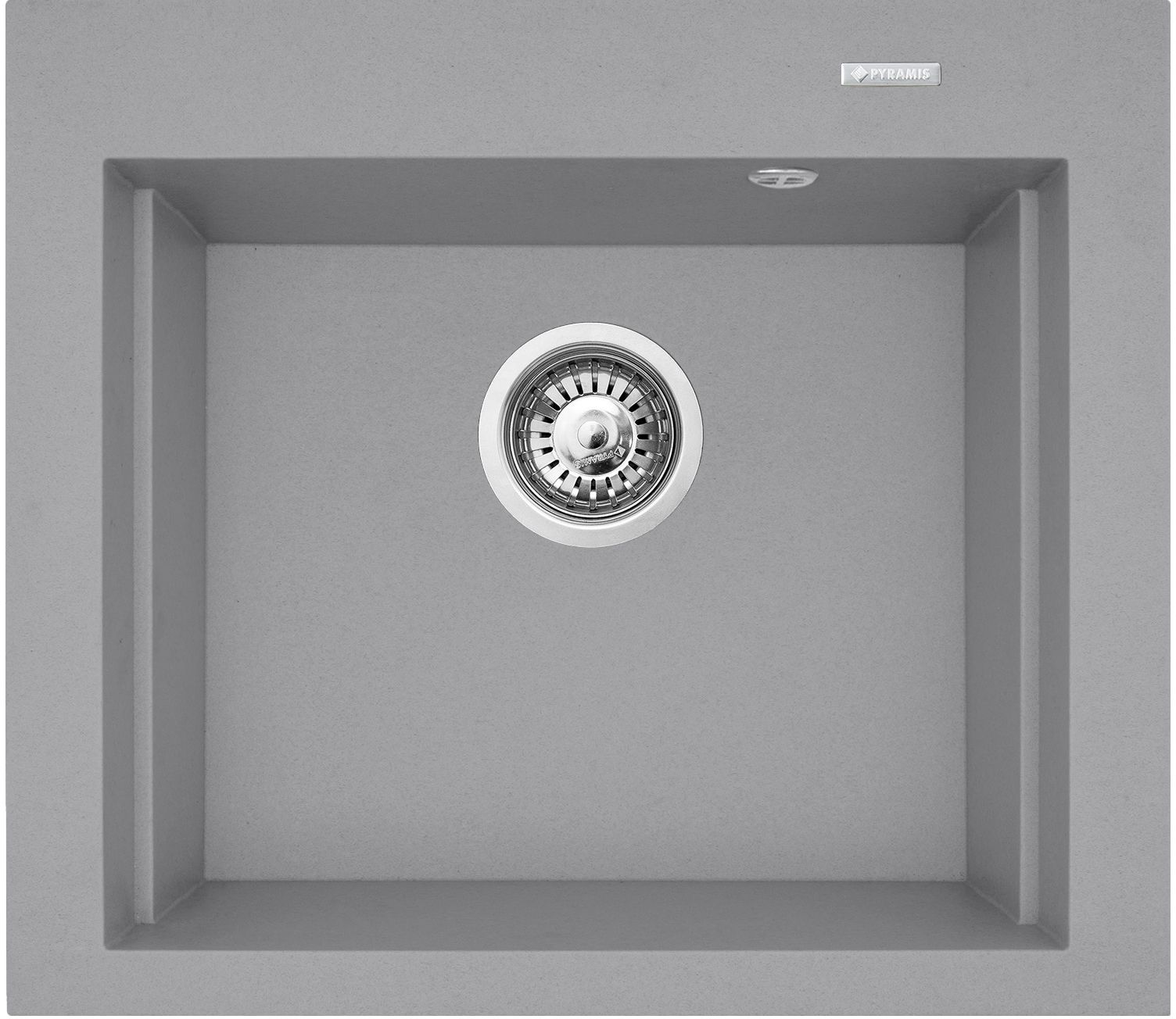 Pyramis Siros fregadero de granito 57x51.5 cm gris/grafito/ónix 070084901