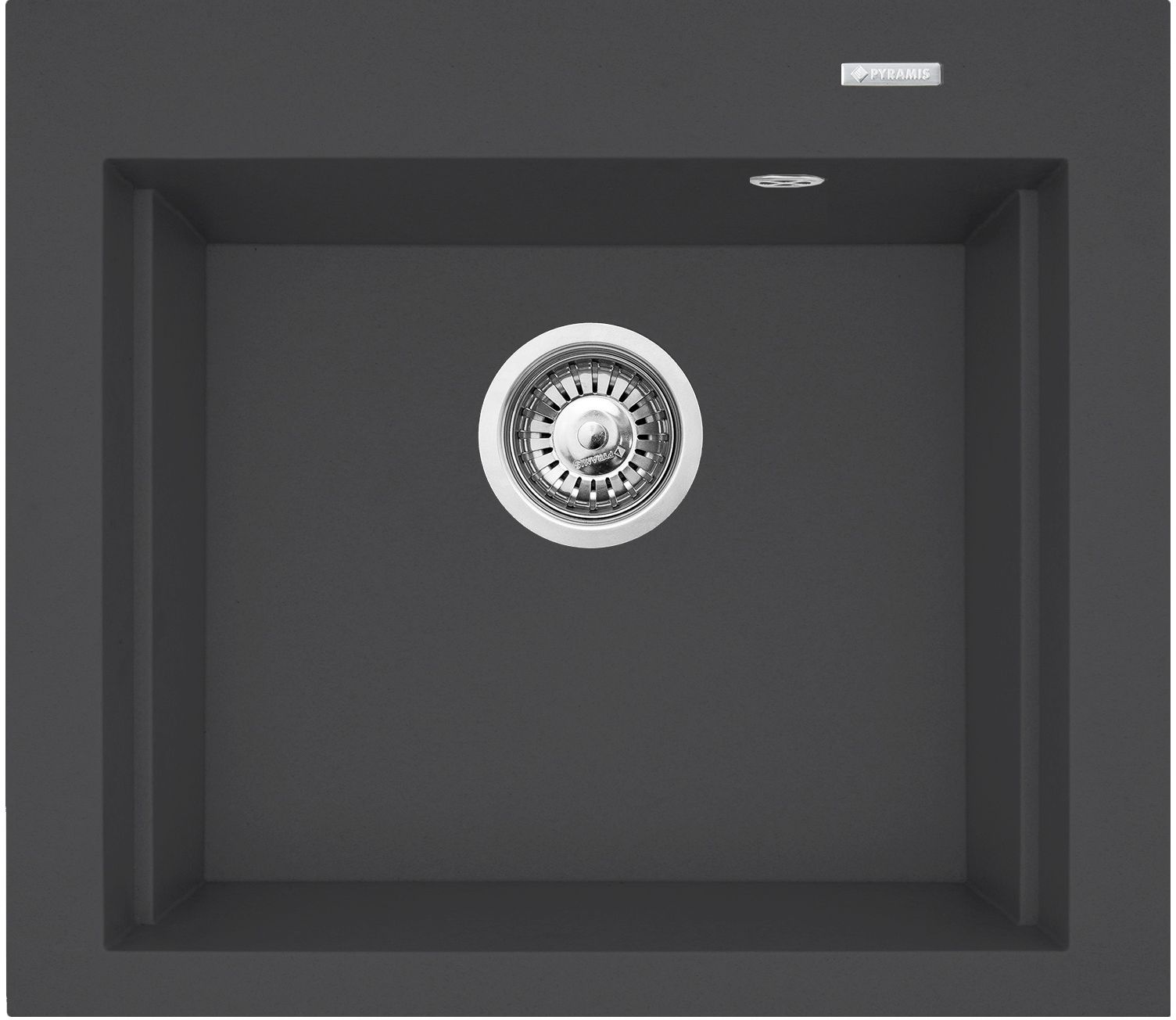 Pyramis Siros fregadero de granito 57x51.5 cm negro 070085101