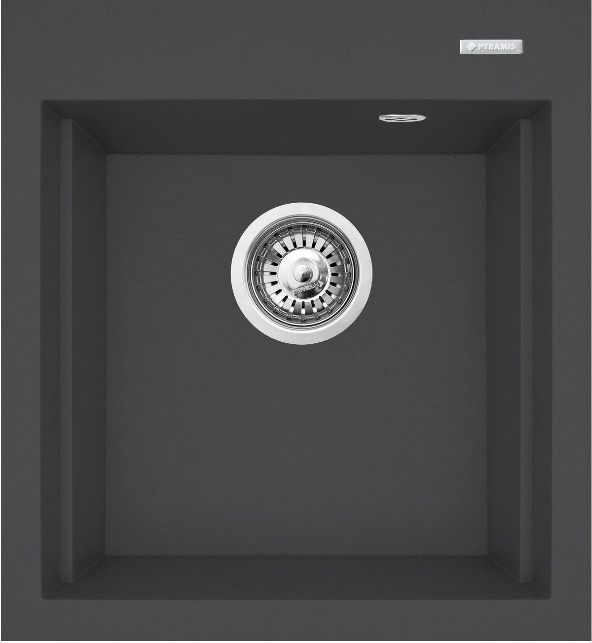 Pyramis Siros fregadero de granito 47x51.5 cm negro 070084501