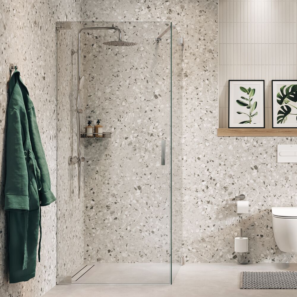 Sealskin Pure puerta de ducha 100 cm oscilante cromo brillante/vidrio transparente PU161006265100