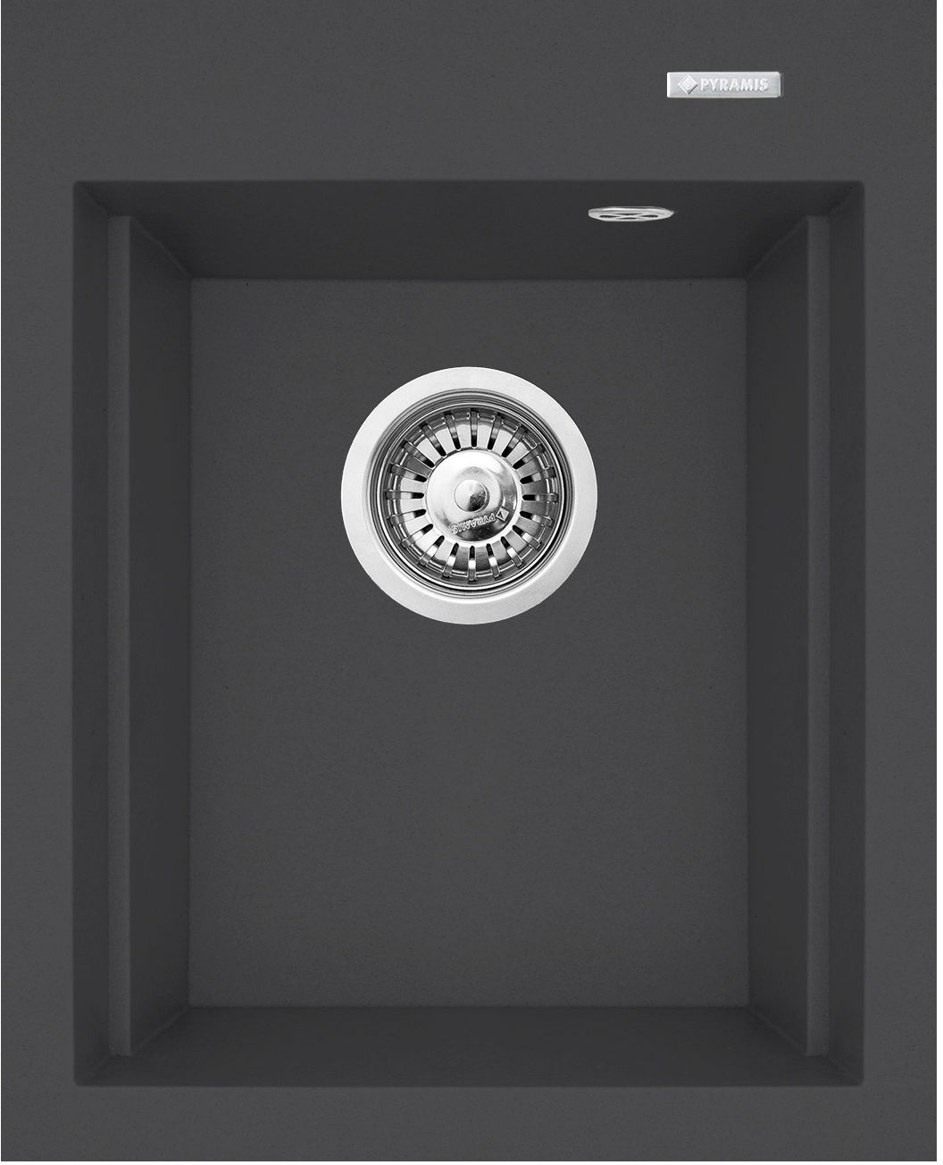 Pyramis Siros fregadero de granito 48x39 cm negro 070180512