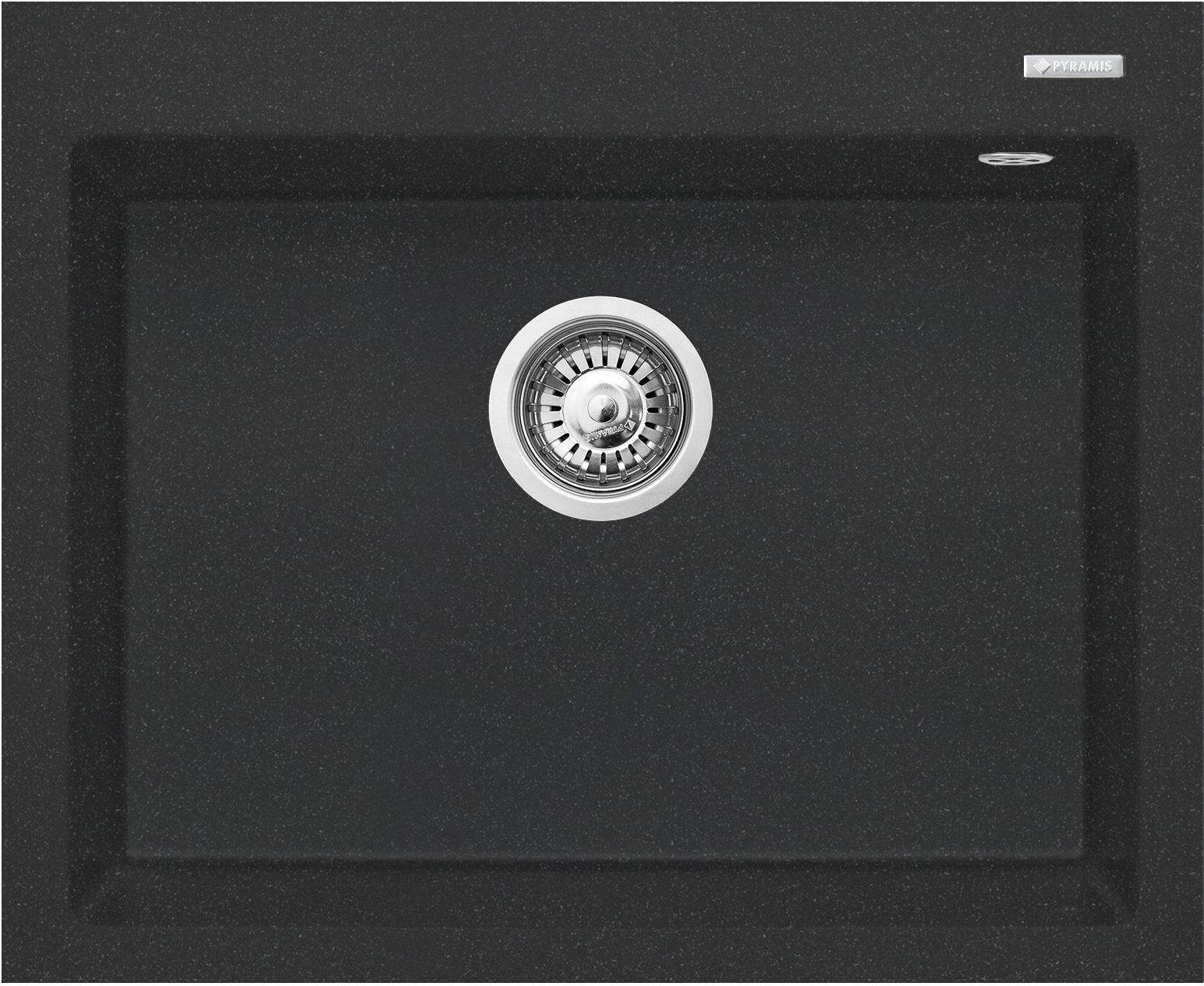Pyramis Istros fregadero de granito 61x50 cm negro 070186812