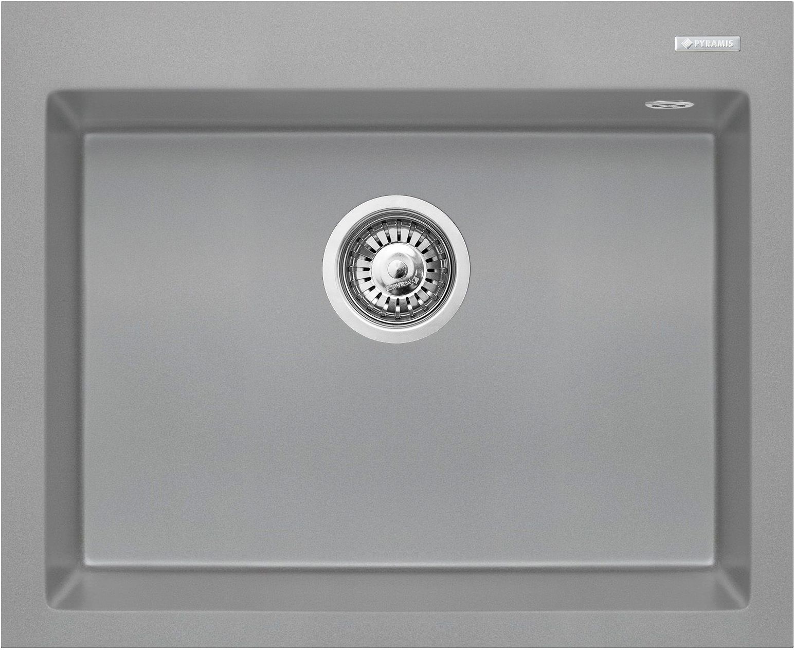 Pyramis Istros fregadero de granito 61x50 cm gris/grafito/ónix 070186912