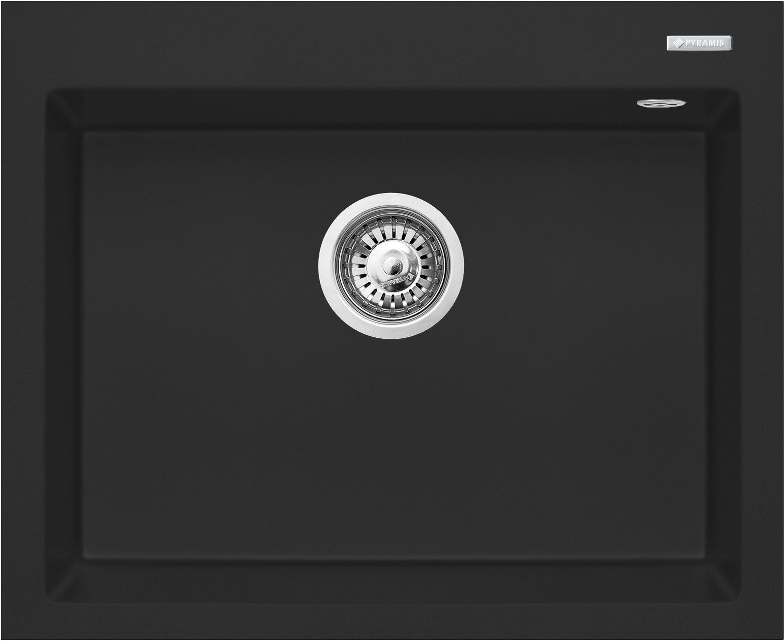 Pyramis Istros fregadero de granito 61x50 cm negro 070181112