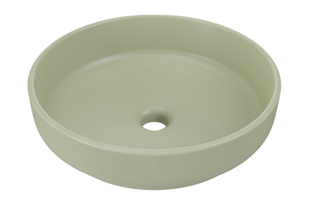 Comad River 1 lavabo 40x40 cm circular sobre encimera verde RIVER 1 OLIVE GREEN MATT UN 40 ( E-6595 )