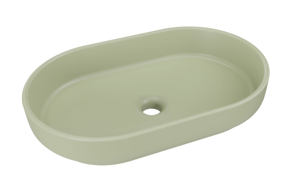 Comad River 2 lavabo 55x35 cm oval sobre encimera verde RIVER 2 OLIVE GREEN MATT UN 55 ( E-6594 )