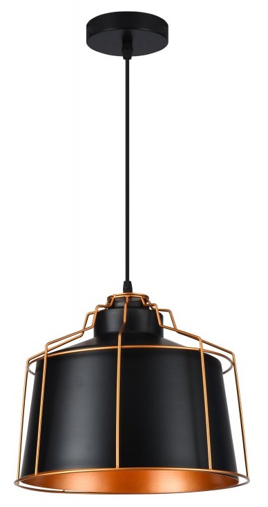 GTV Goa lámpara colgante 1x40 W negro-oro OS-GOA-11-DEC