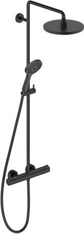 Duravit C.1 conjunto de ducha a pared con termostato con rociador con efecto lluvia negro C14280008046