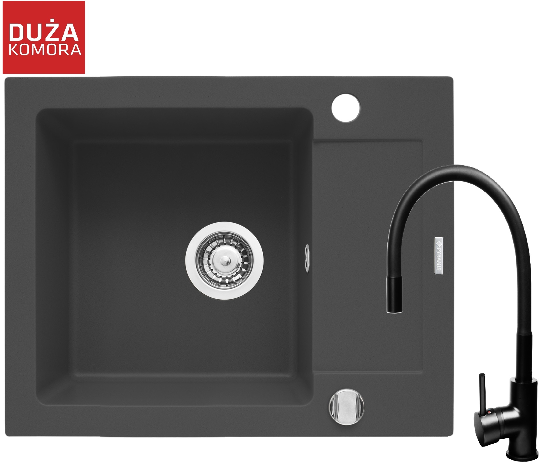 Pyramis Mido fregadero con grifo carbón/negro 070088501FB