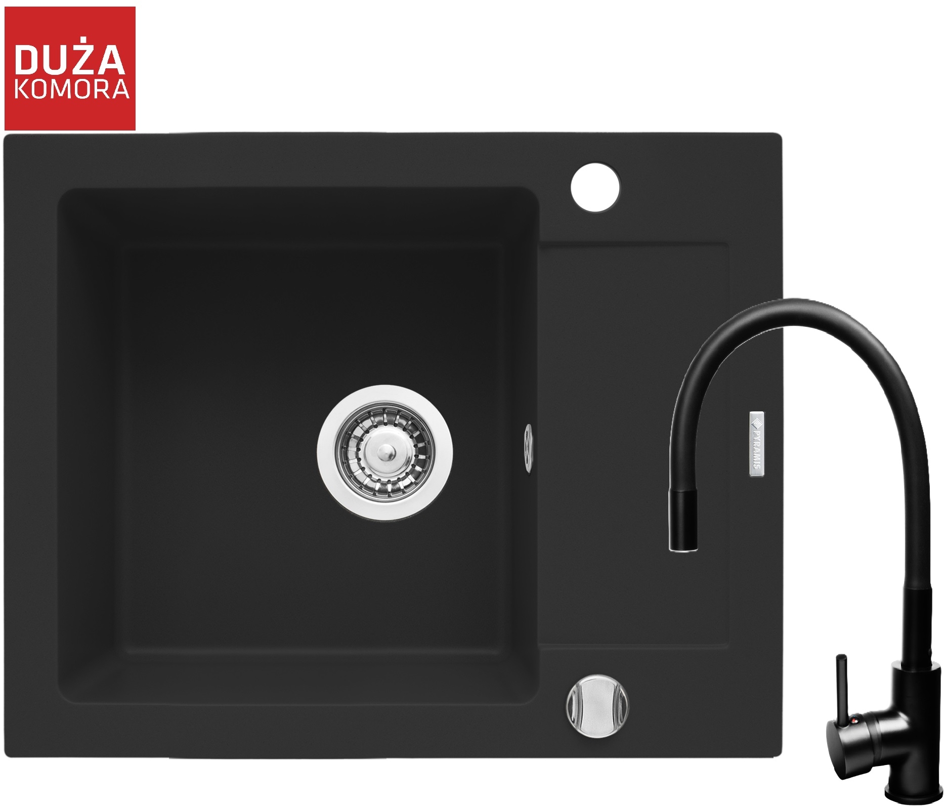 Pyramis Mido fregadero con grifo negro/negro 070167601FB