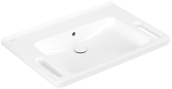 Villeroy & Boch ViCare lavabo 80x55 cm rectangular clásico para discapacitados blanco brillante 4A6882T2
