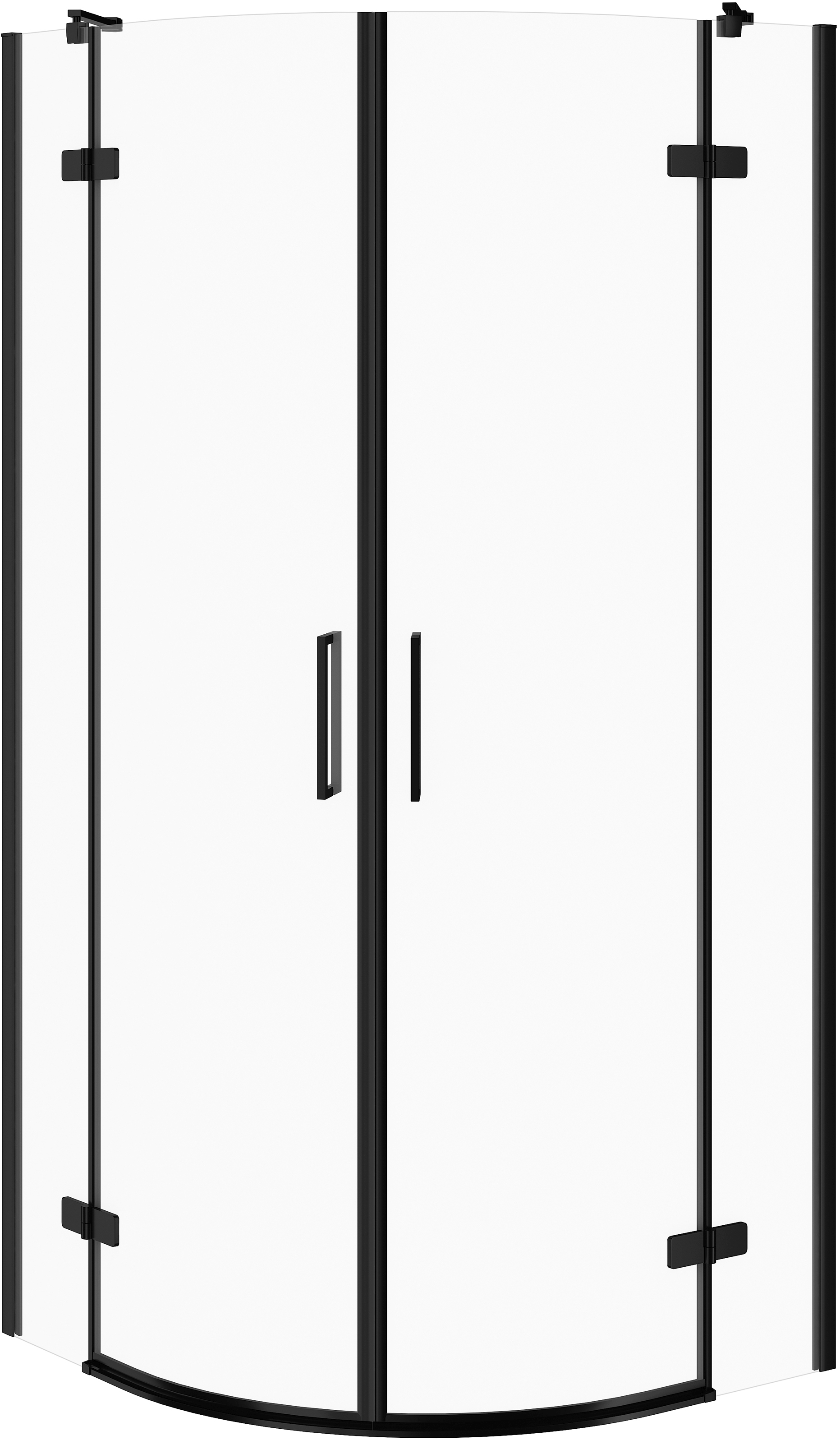 Cersanit City kabina prysznicowa 80x80 cm półokrągła czarny mat/szkło przezroczyste S584-072