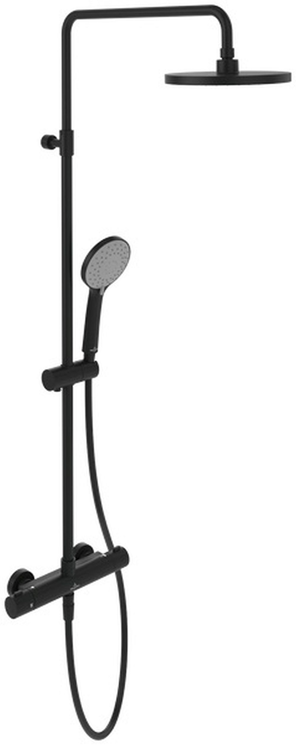 Villeroy & Boch Universal Showers conjunto de ducha a pared con termostato con rociador con efecto lluvia negro TVS109002000K5