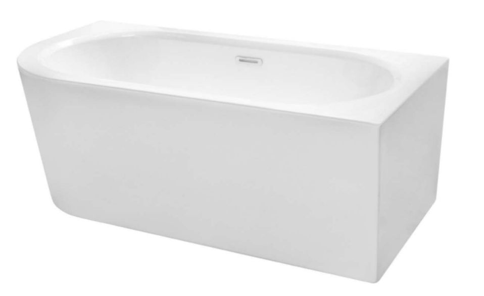 Besco Avita A-Line bañera de pared 159x74.7 cm rectangular blanco #WAA-160APBN