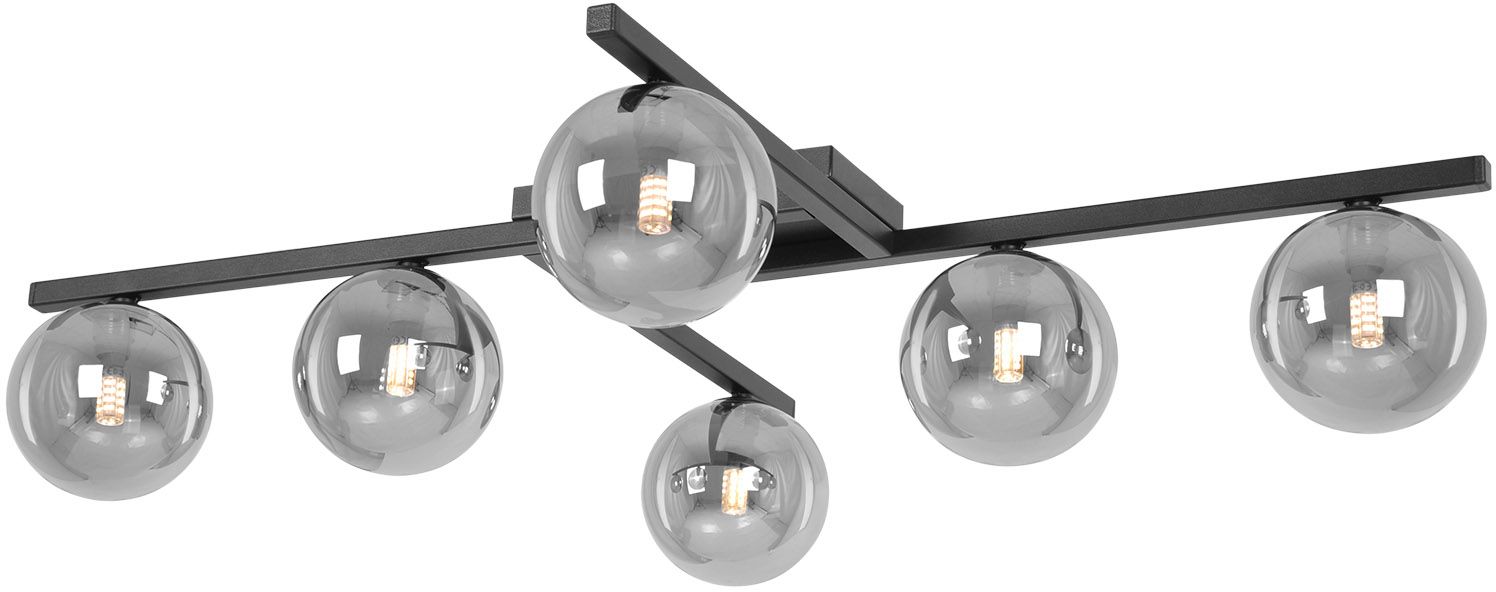 Kaja Paxi lámpara de techo 6x10 W negro-grafito K-5466