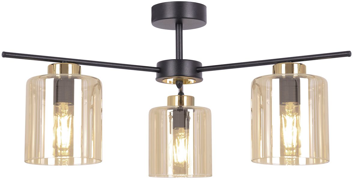 Kaja Aurelia lámpara de techo 3x15 W negro-oro-ámbar K-5521