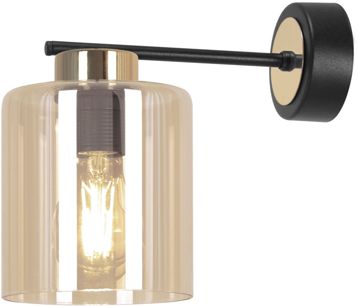 Kaja Aurelia lámpara de pared 1x15 W negro-oro-ámbar K-5523