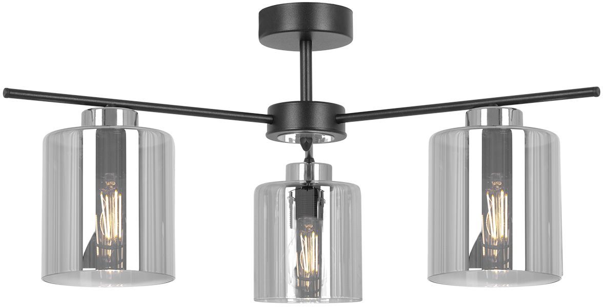 Kaja Luna lámpara de techo 3x15 W negro-plata-grafito K-5526