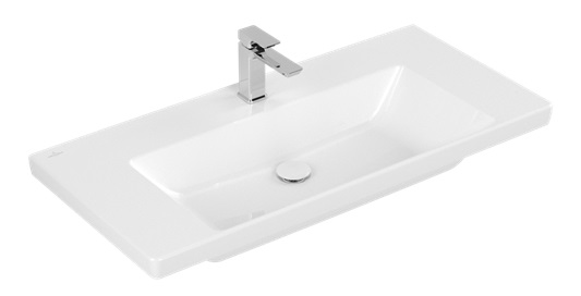 Villeroy & Boch Subway 3.0 lavabo 100x47 cm rectangular clásico-para mueble blanco brillante 4A70A201