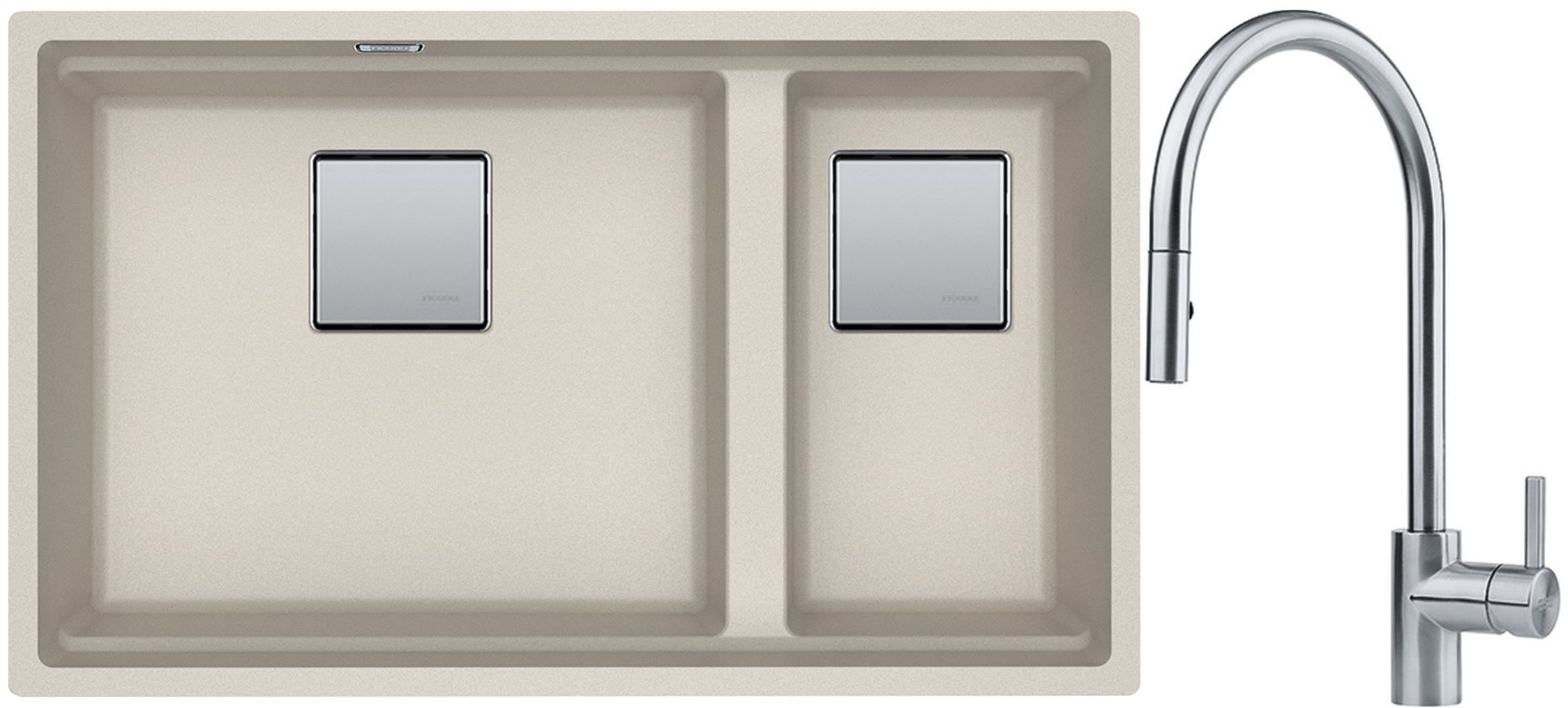 Conjunto fregadero de granito Franke Kanon 125.0529.858, grifo de cocina Franke Eos 115.0590.045